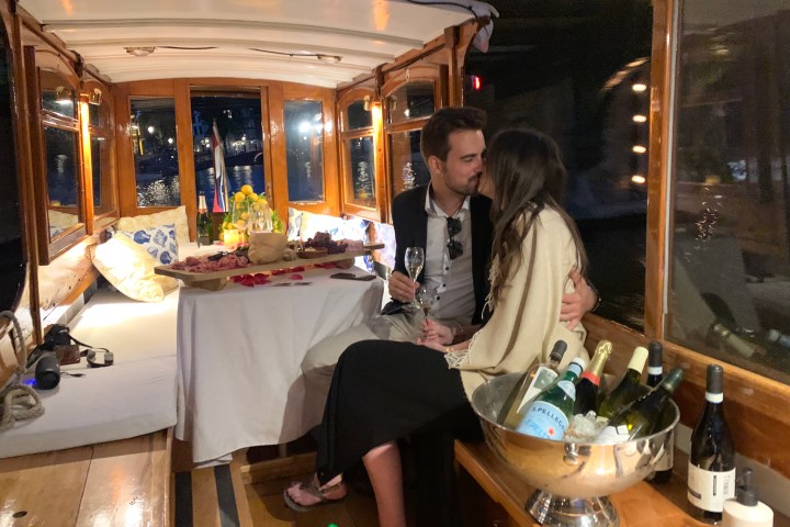 Private romantic boat for cruise in the amsterdam canals or a marriage proposal
