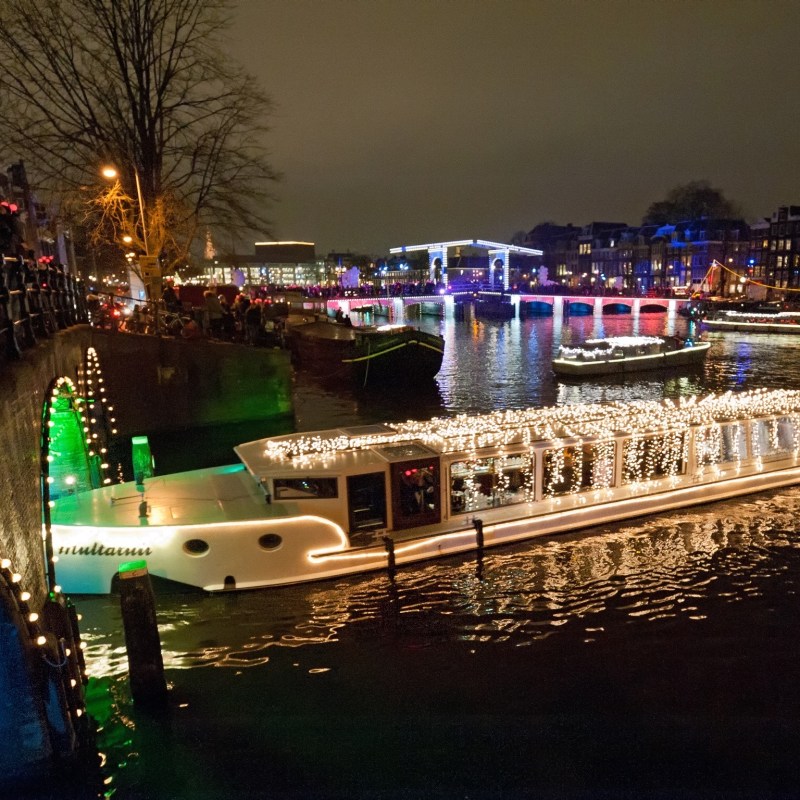 amsterdam night cruise during the Amsterdam Light festival