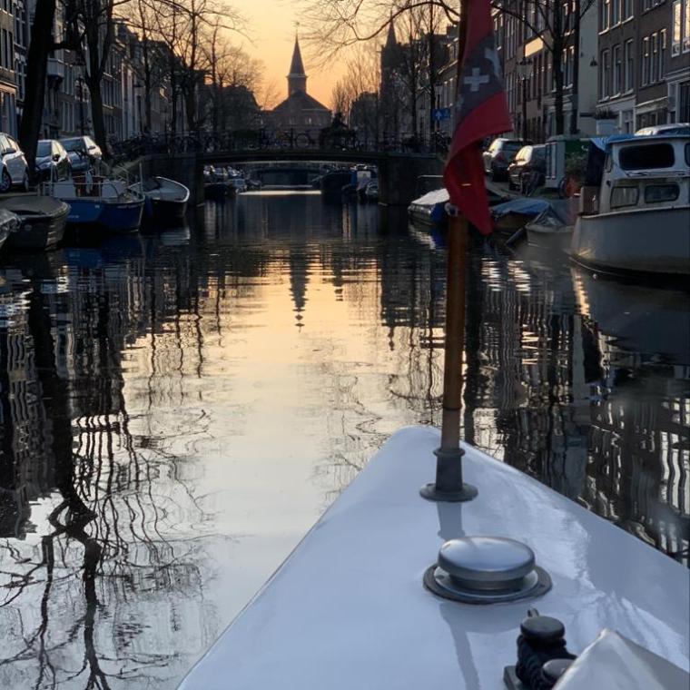 canal boat in the Jordaan