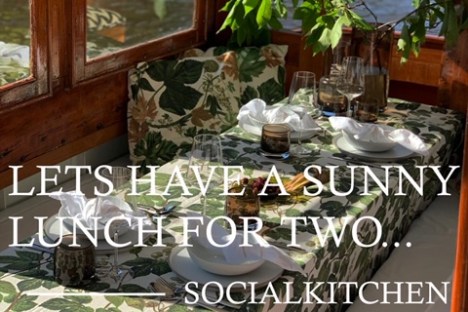 a room filled with furniture and a large window