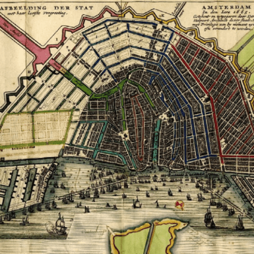 Cruising along the amsterdam canal belt during our historic tour